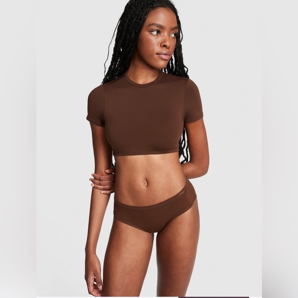 VS PINK BASE STRETCH CROP BABY TEE - Picture 3 of 9